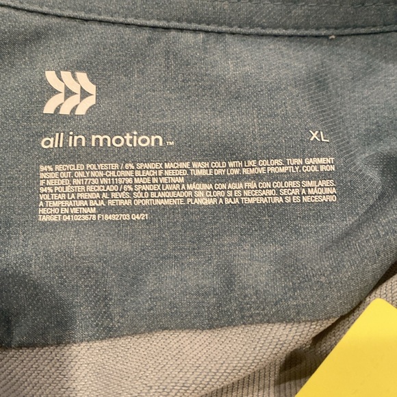 XL Mens blue all in motion long sleeve shirt with snaps - New with tags - Picture 3 of 4